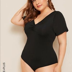 Got to go!! SHEIN Plus Ruched Front Skinny Bodysuit - Size 0XL